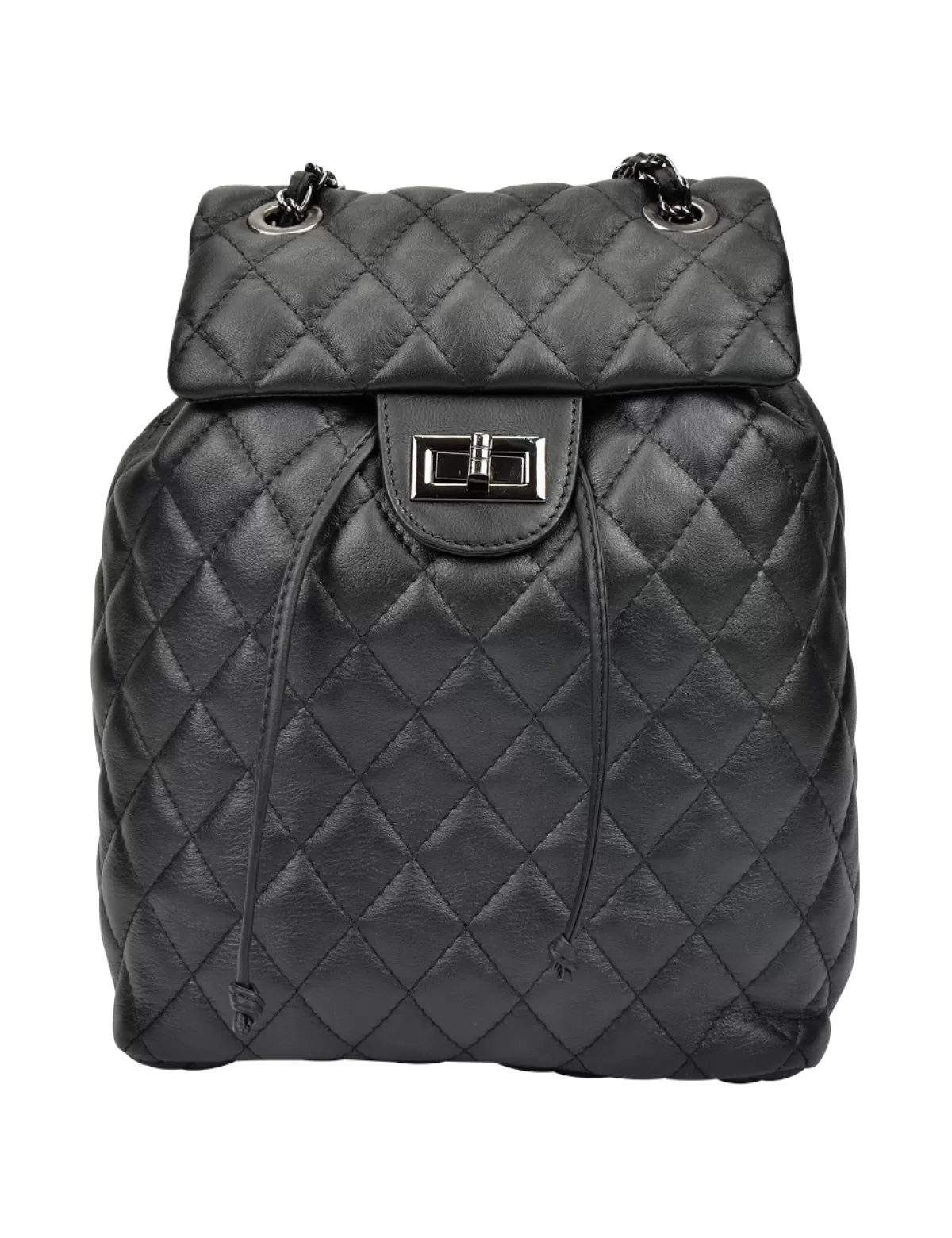 Cheap ANNA LUCHINI Rucksack, Aus Gestepptem Leder, Schwarz