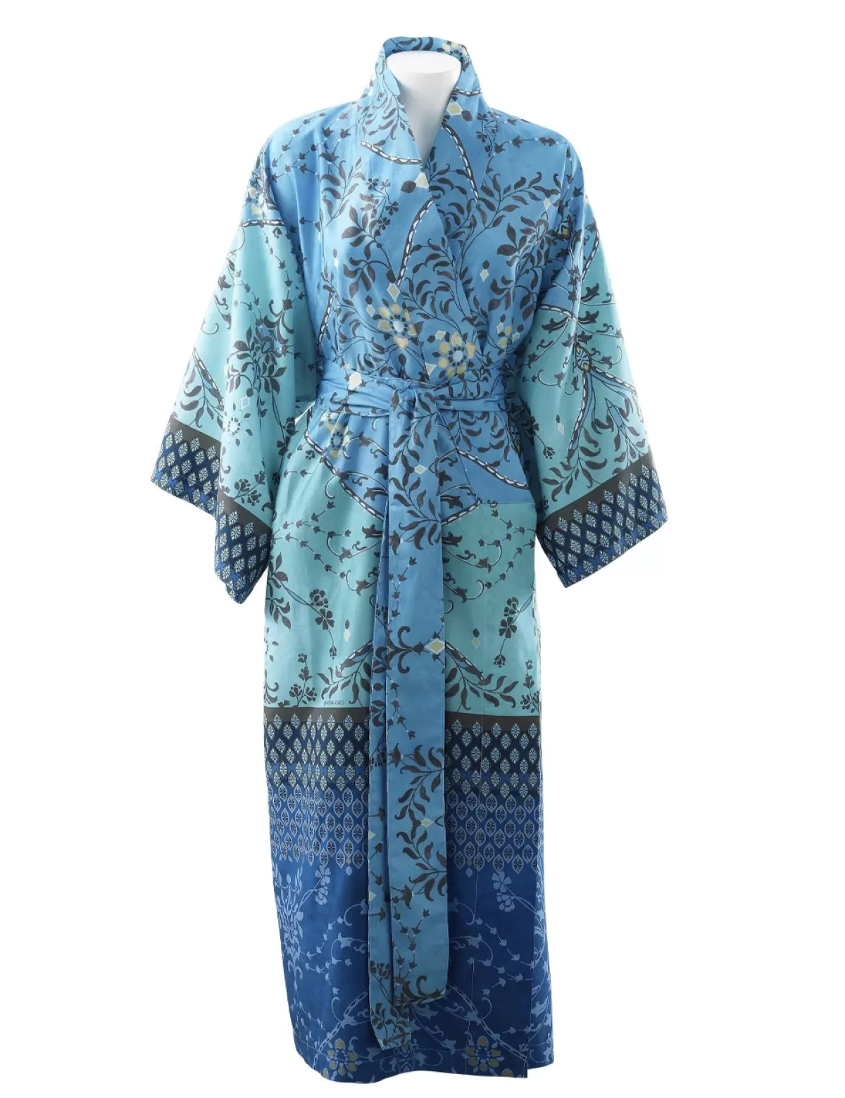 New bassetti Kimono «Ortigia», Baumwollsatin, Blau