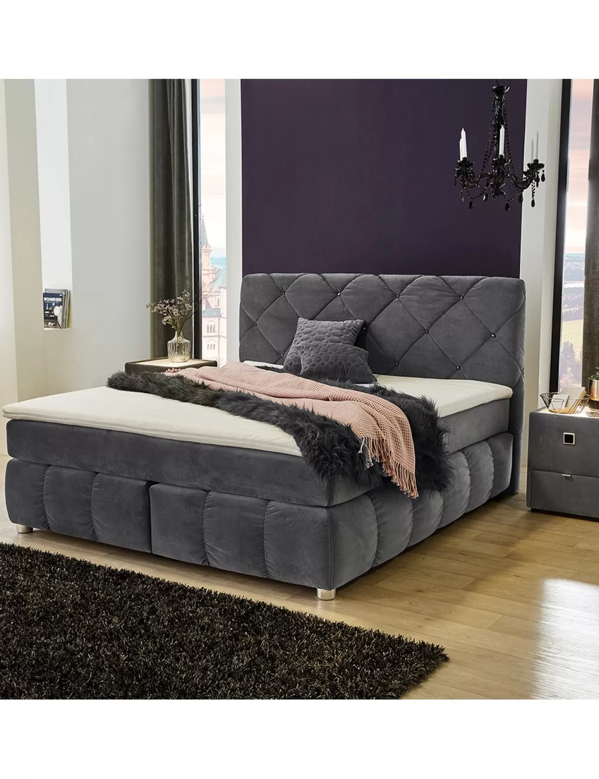 Cheap Jockenhoefer Boxspring-Bett «Angela», Feste Matratze, 180 X 200 Cm