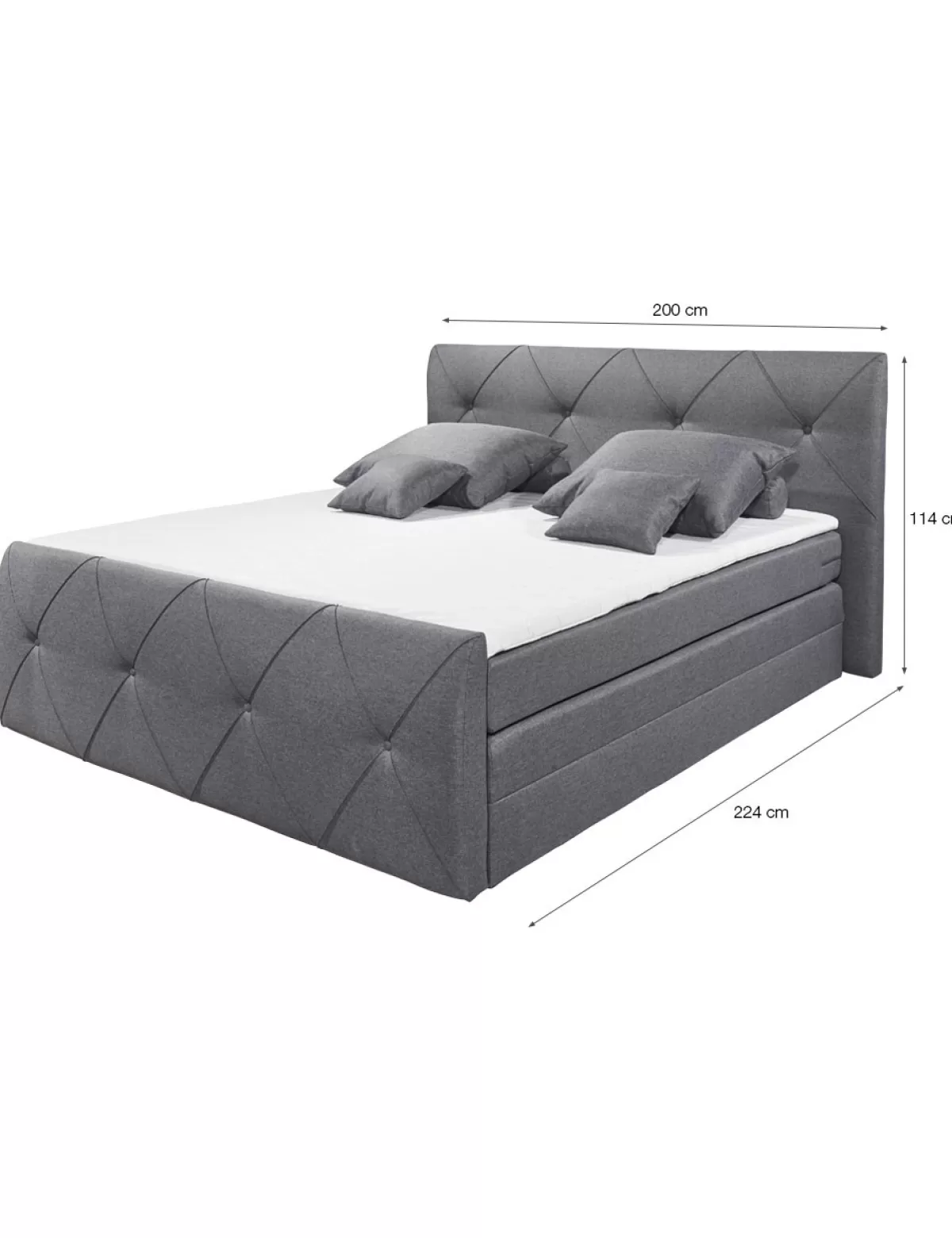 Sale * Boxspring-Bett «Gary», 180 X 200 Cm, Mit 2 Stauraumen