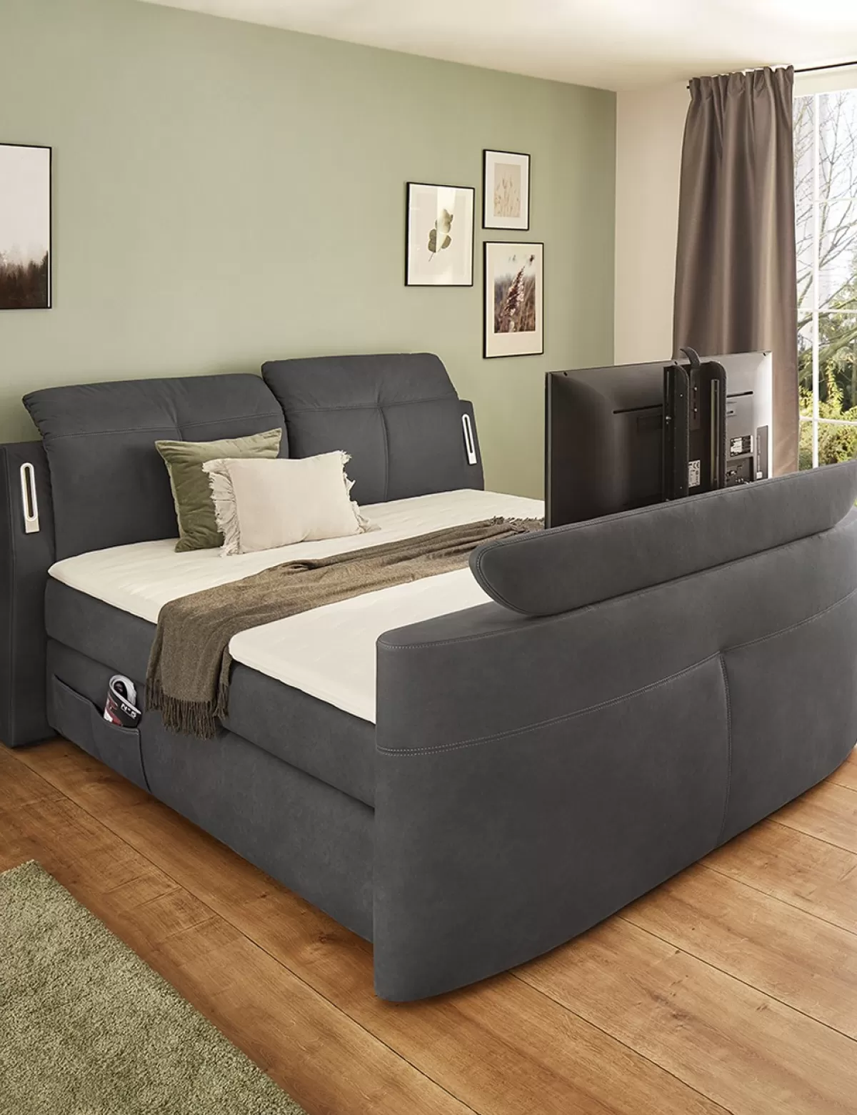 Discount Jockenhoefer Boxspringbett «Play», 180 X 200 Cm, Led & Usb-Anschluss