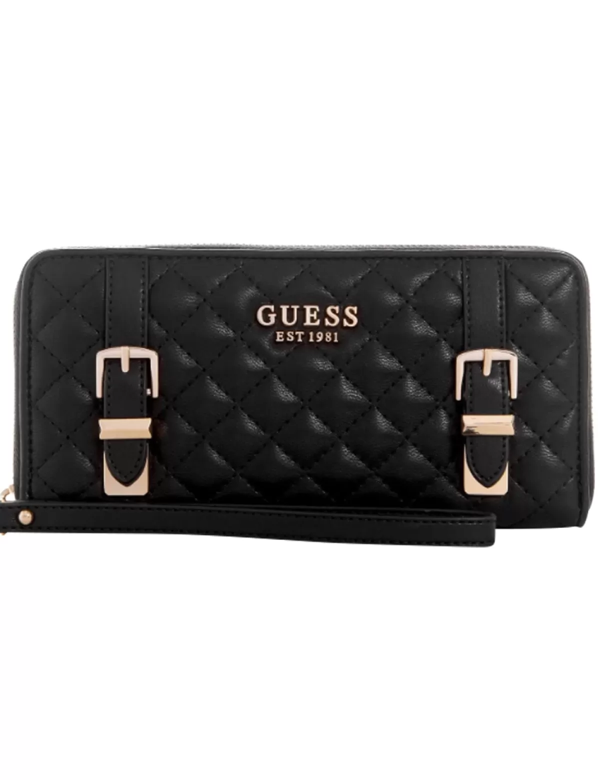 Sale GUESS Portemonnaie «Adam Slg» Gesteppt, Schwarz