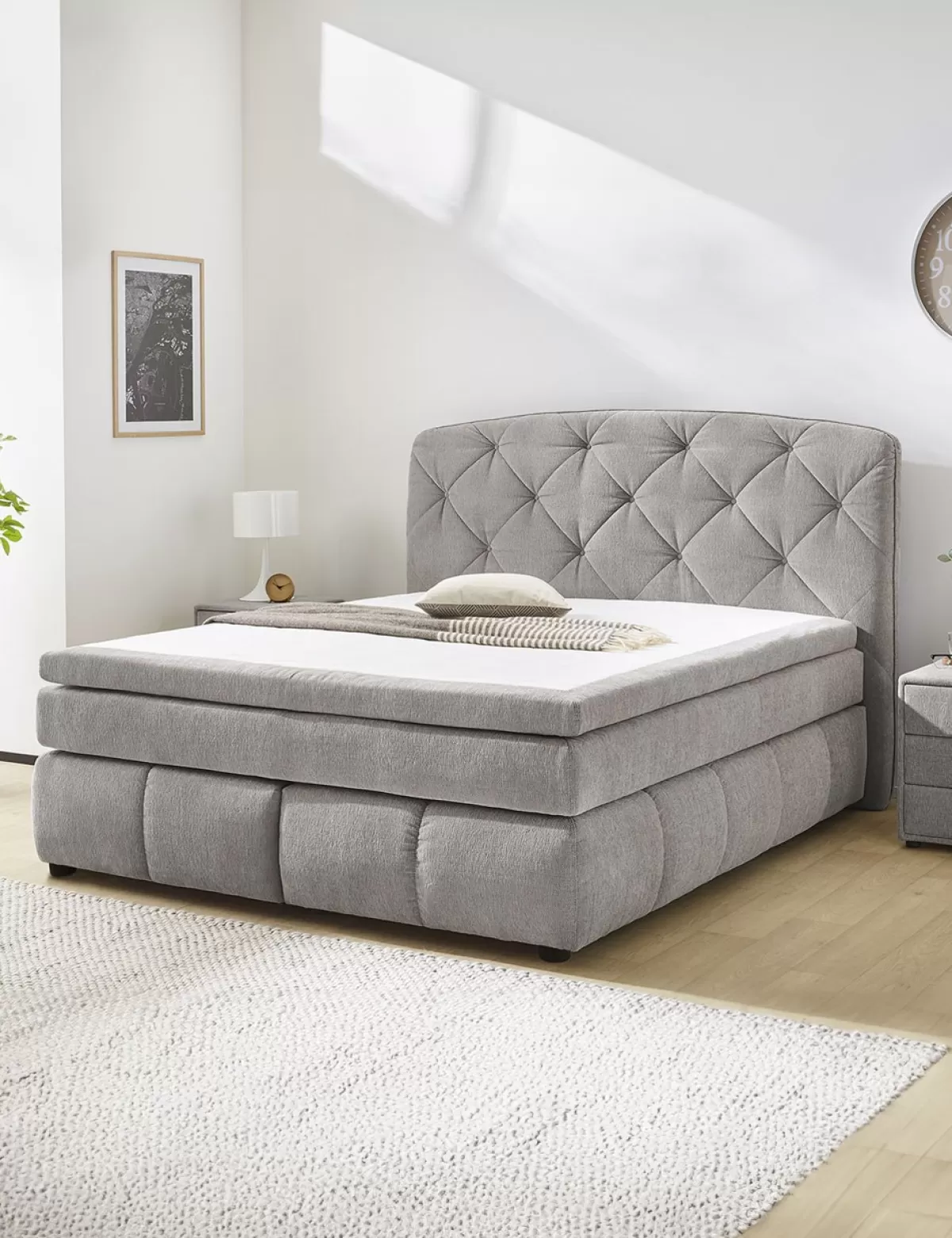 Clearance Jockenhoefer Boxspring-Bett «Mila», 180 X 200 Cm, Grau