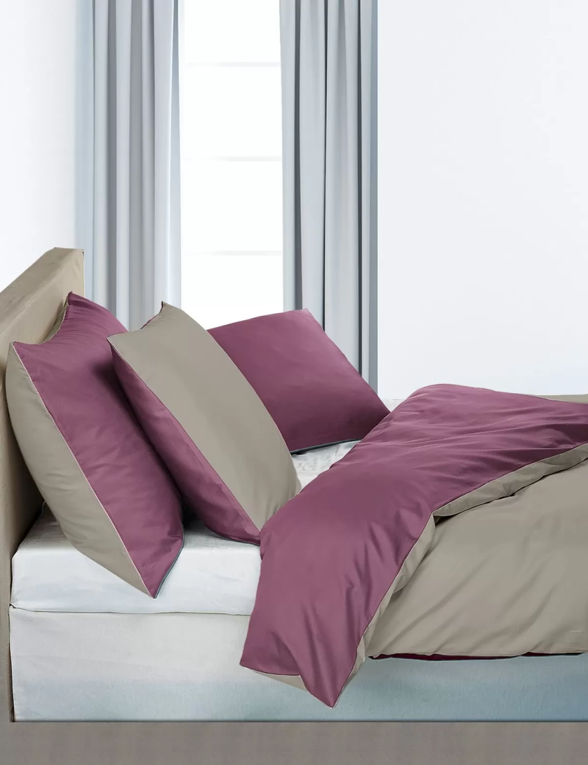 Cheap NOBILIUM Kissenanzug «Double Face», 65 X 65 Cm, Mauve/Taupe