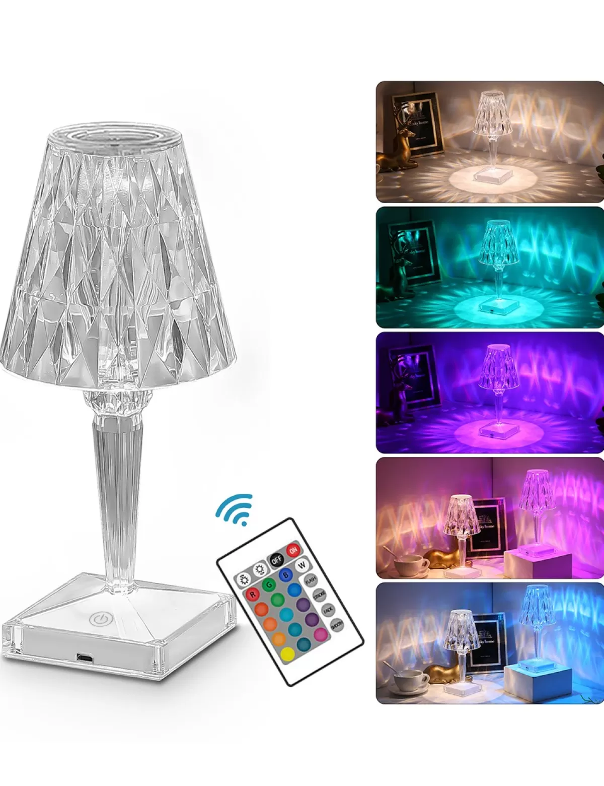 Clearance * Lampe «Diamant», 16 Farben, Transparent