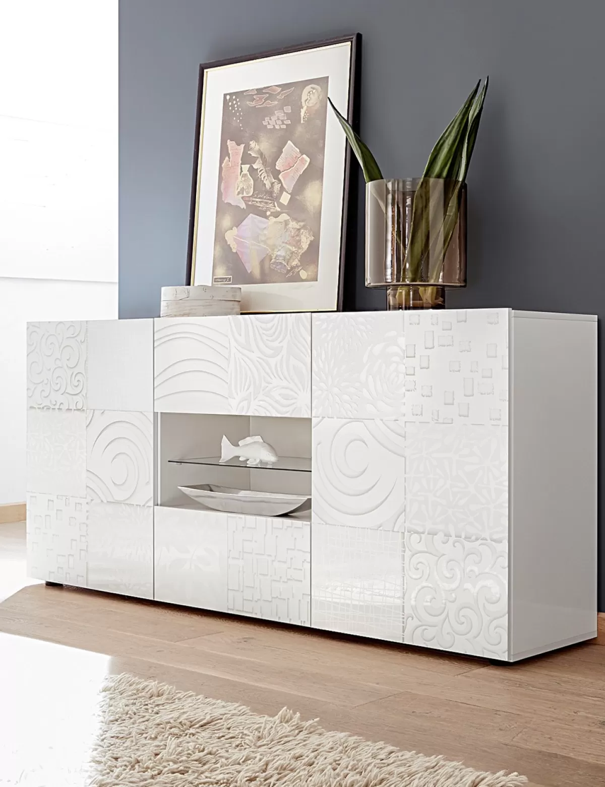 Best Sale LC SPA Sideboard «Emy» 2T2S, Weiss Weiss Lackiert