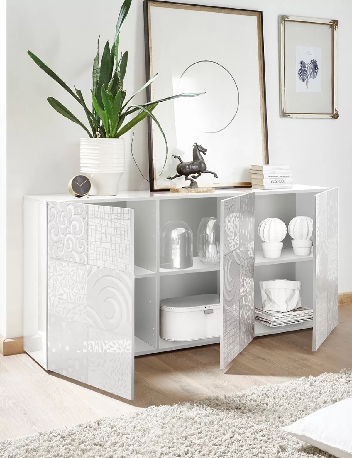 Best Sale LC SPA Sideboard «Emy» 3T, Weiss Weiss Lackiert