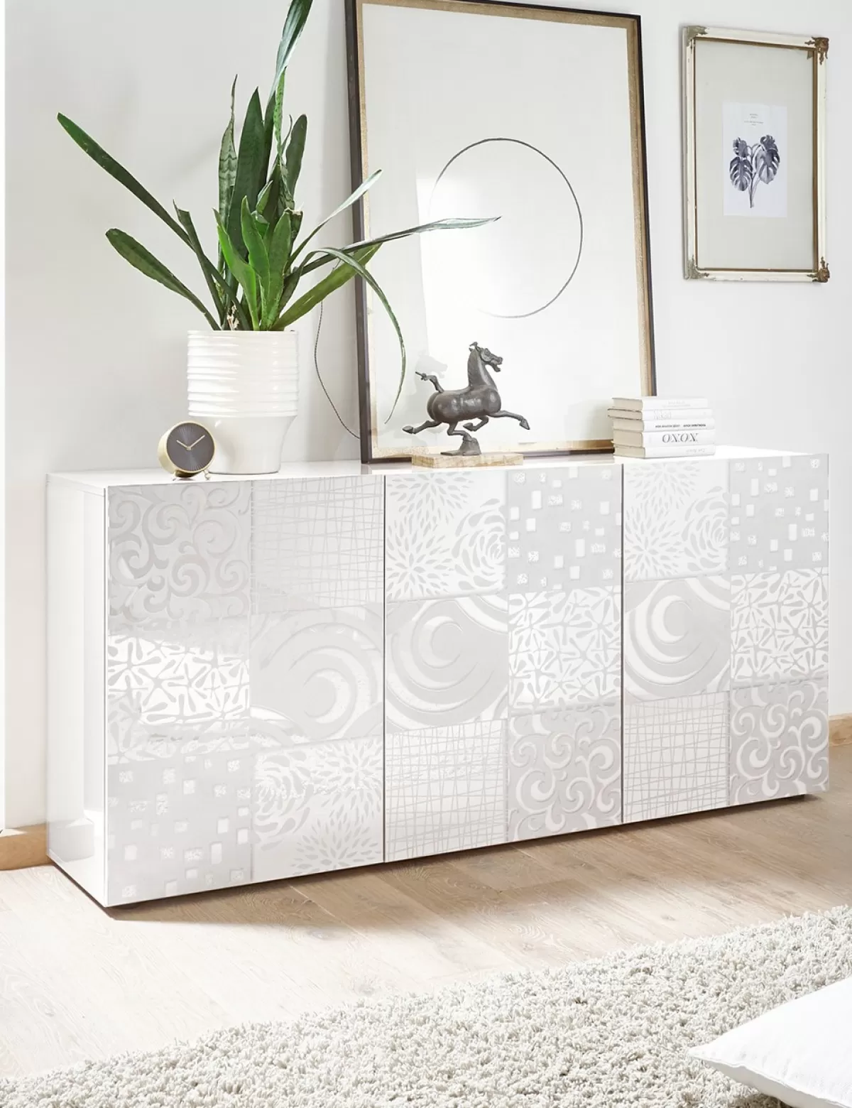 Best Sale LC SPA Sideboard «Emy» 3T, Weiss Weiss Lackiert